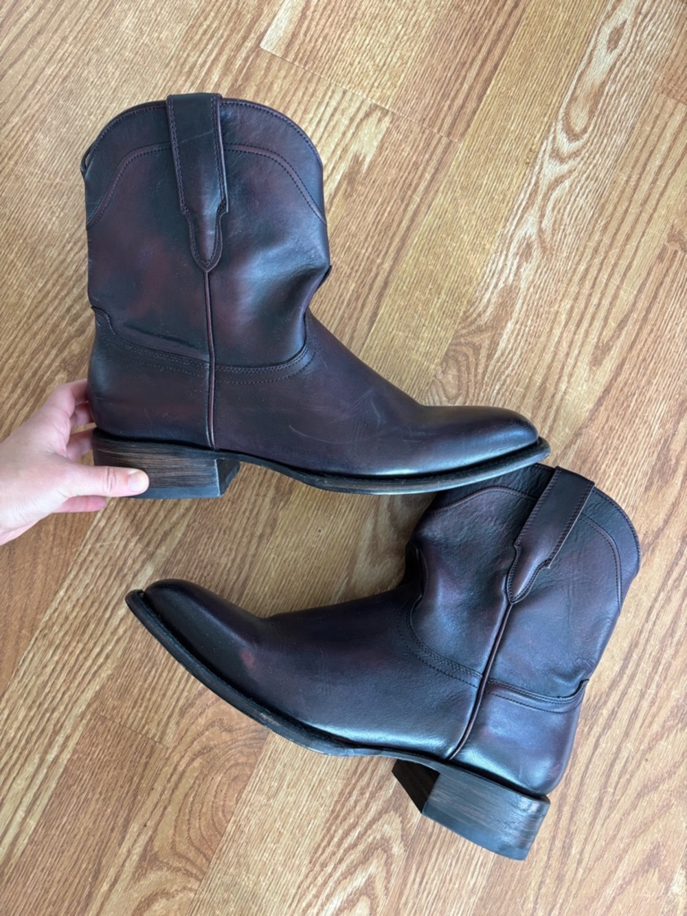 Freebird Tifton Distressed Leather Western Boots Dark Academia Cowboy Rare Color